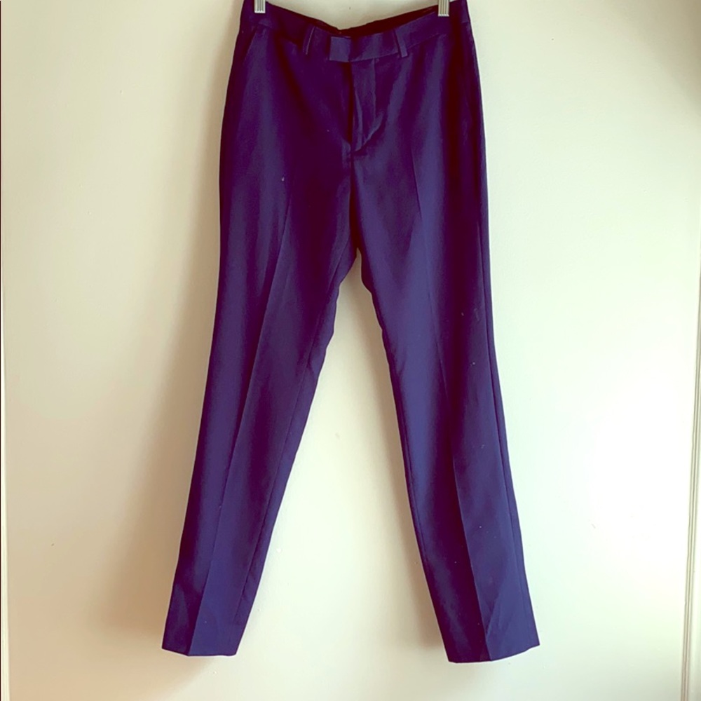 H&M Navy Textured Slim Fit Dress Pant size 32R
